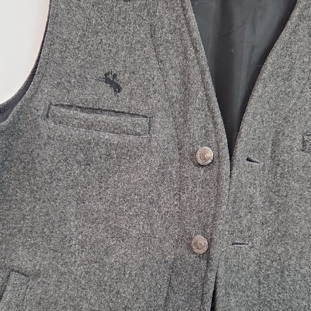 Men's Gray Wool Vest by - Picture 2 of 7